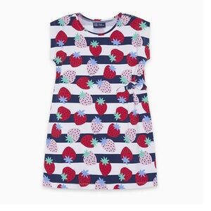 Kids' Strawberry Stripe Casual Dress - Navy & Red